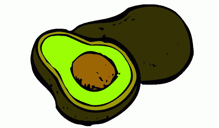 Aguacate para colorear, Aguacate para imprimir