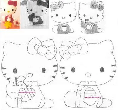 agulhas magicas e artes: Molde da Hello Kitty em EVA