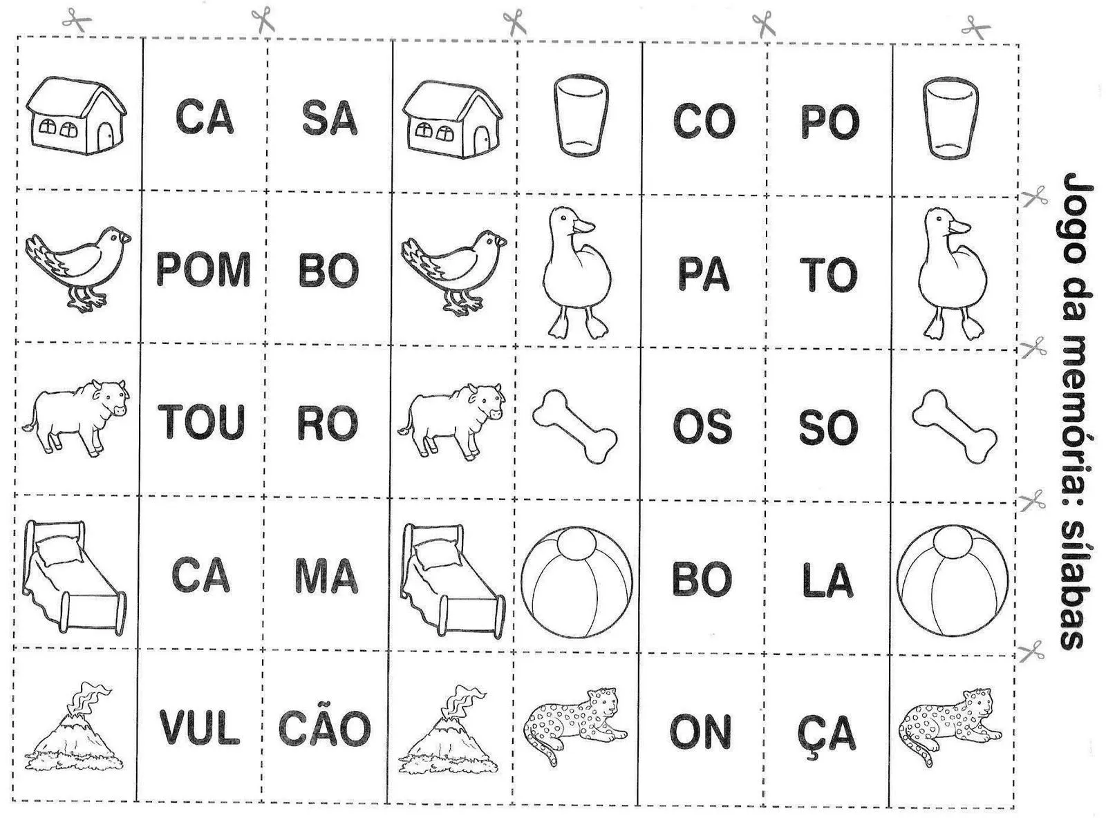 Ajudinha Básica: Jogo da Memoria Silabas Simples