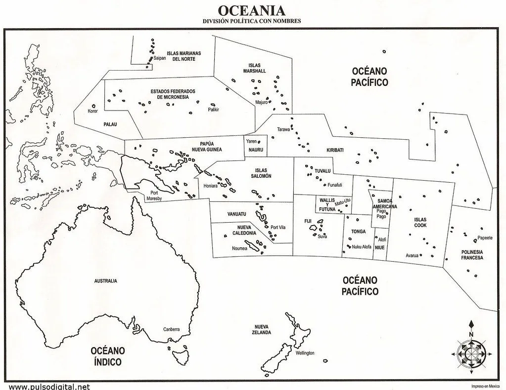 La alacena de las Ciencias Sociales: Mapa político de Oceanía