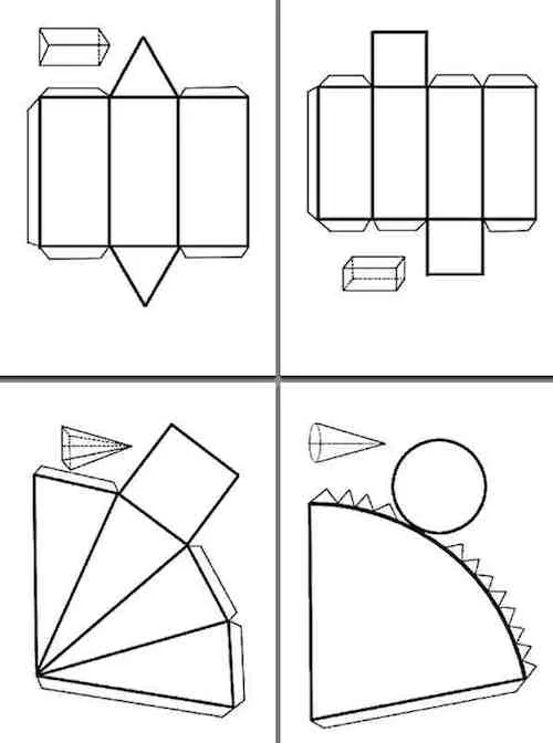 Recursos de Primaria. Tercer curso: Cuerpos geometricos para construir