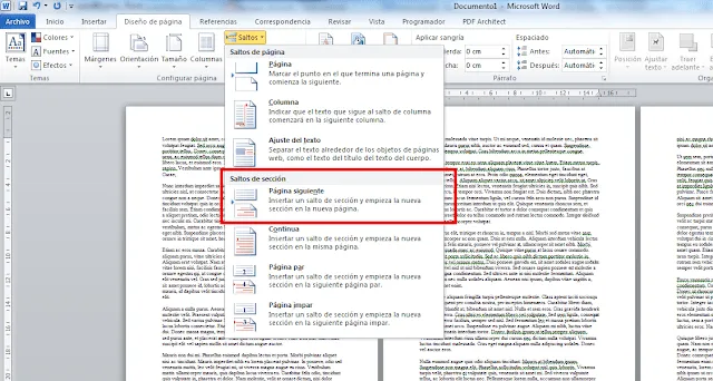 Alcasoft: Cambiar orientación de una página en Word 2010