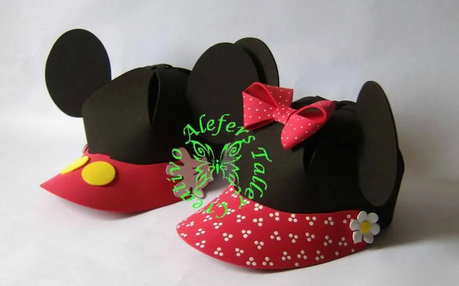 ALEFERS TALLER CREATIVO.: GORRAS DE MICKEY Y MINNIE MOUSE