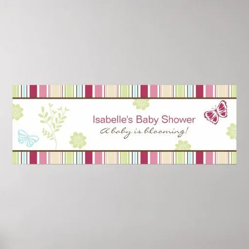 Alexis Garden Baby Shower Banner Posters from Zazzle.