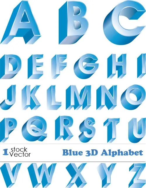 Alfabeto 3D Azul em vetor! ~ - Fábrica Download Design - Rapidshare ...