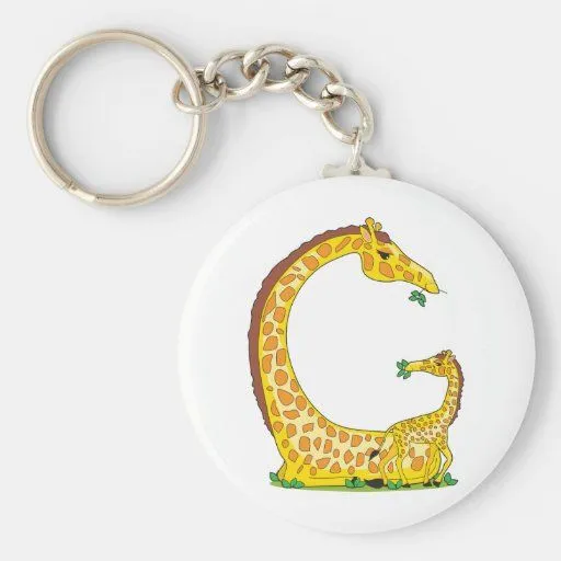 alfabeto animal G Llaveros de Zazzle.