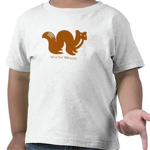 Alfabeto del animal salvaje de la comadreja camisetas de Zazzle.