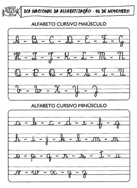 Alfabeto de letras cursivas para imprimir - Imagui