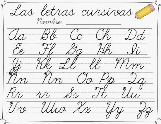 Alfabeto Que Data Letra Cursiva Mayuscula Y Minuscula - Sitios ...