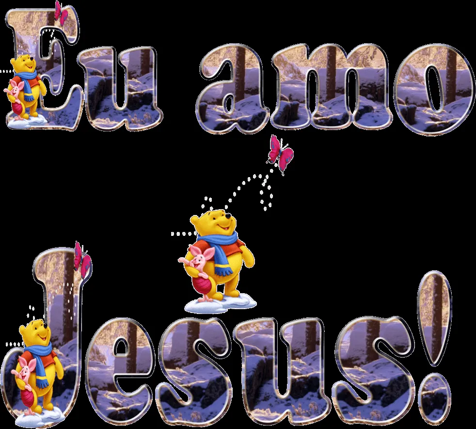 Alfabeto Decorativo: Eu amo Jesus! - Alfabeto - Ursinho Poof - PNG