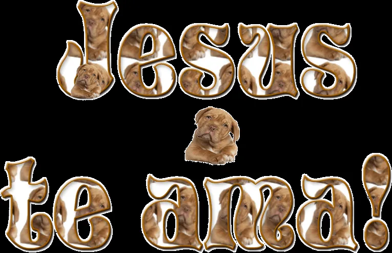 Alfabeto Decorativo: Jesus te ama! - Alfabeto - Cachorrinho - PNG