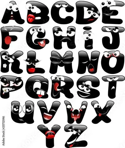 Alfabeto Emozioni-Emoticons Alphabet-Vector © bluedarkat #20712046 ...