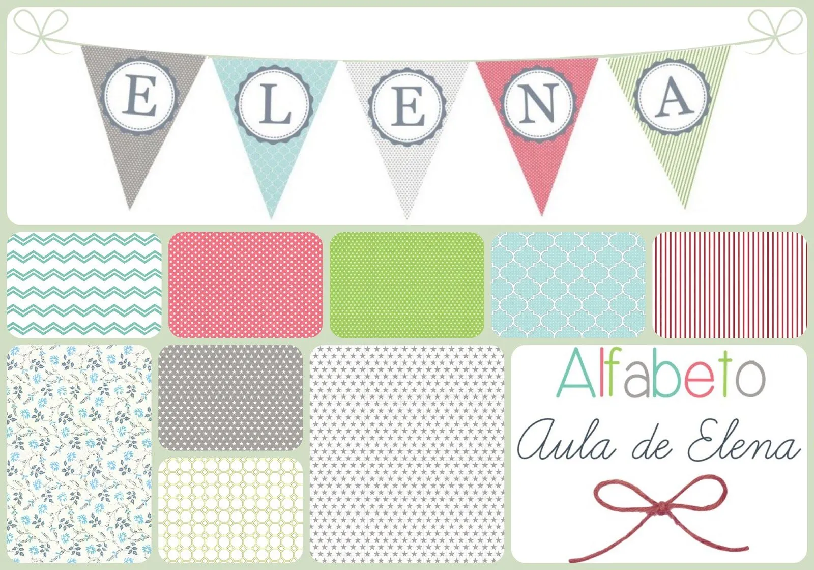 Alfabeto en forma de banderines - Aula de Elena