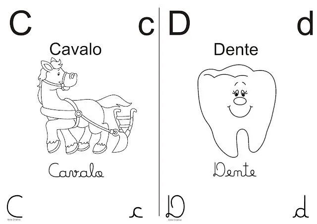 Alfabeto pra Colorir 4 Meio Ofício / Bastão e Cursiva | Pedagogia ...