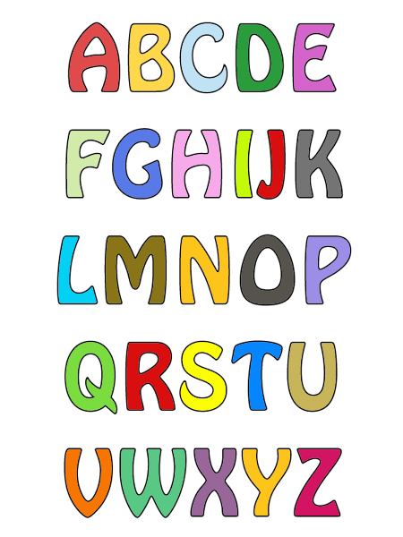 Alfabetos Lindos: MOLDES DE LETRAS PARA IMPRIMIR COLORIDOS