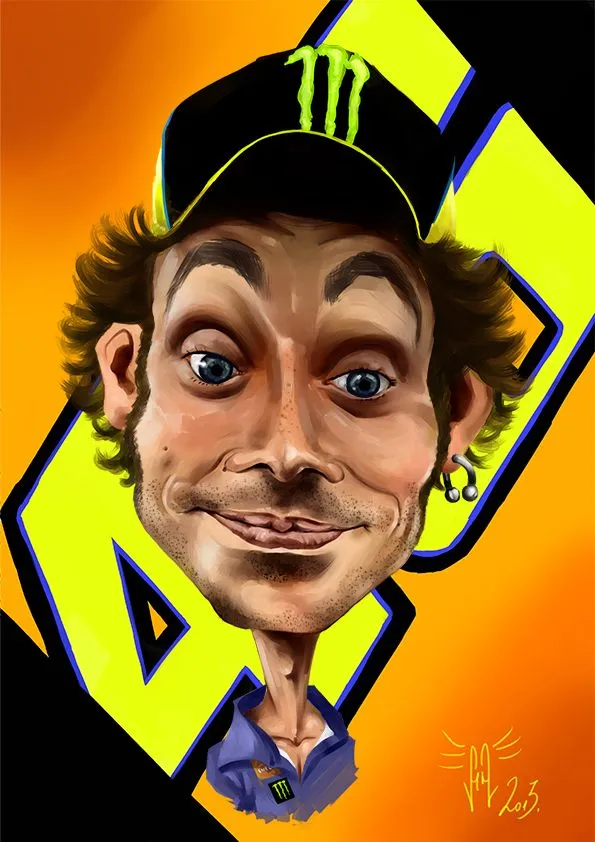 Alfredo Alvarez Ilustrador: Caricatura: Valentino Rossi