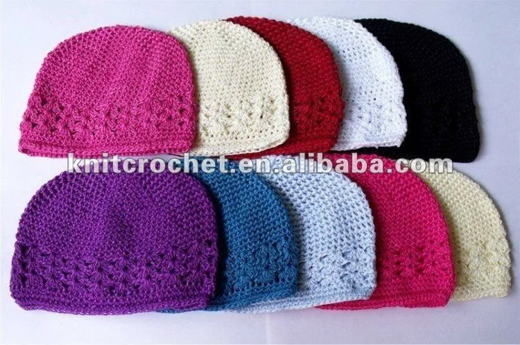 Algodón infantil, Niño y adulto mano del ganchillo de Kufi ...