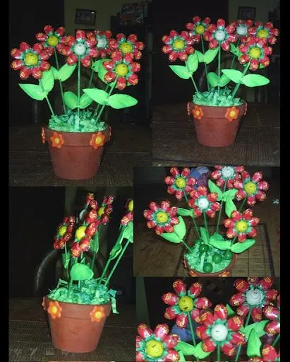 Alguien sabe como se hacen ???? Flores con dulces