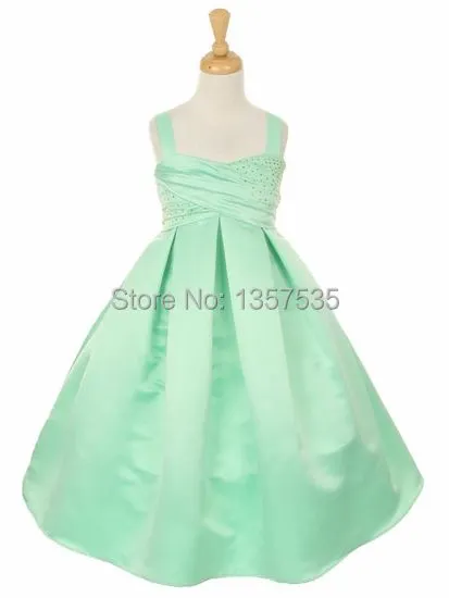 Aliexpress.com: Comprar 2014 verde menta flor Vestido de niña una ...