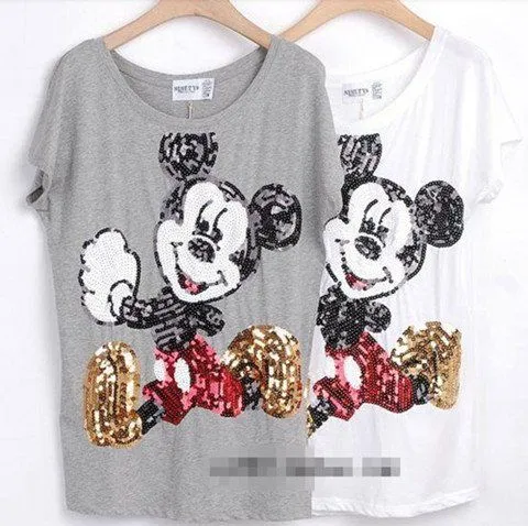 Dama nuevo estilo de mickey mouse camisetas, las mujeres camiseta ...