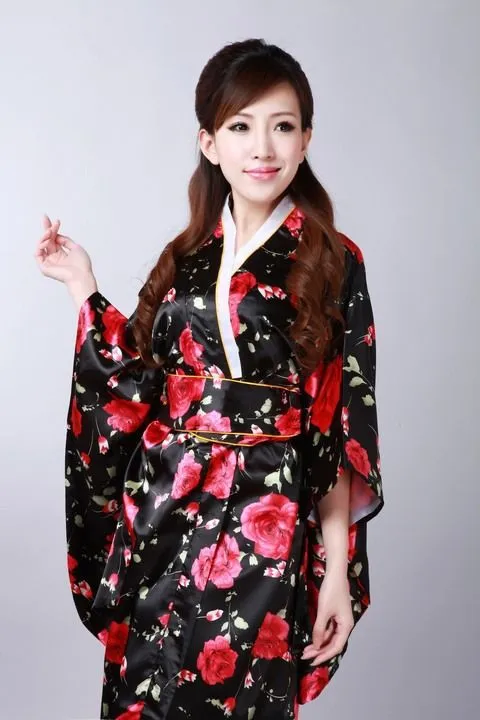 Aliexpress.com: Comprar Moda negro y rojo Vintage Yukata japonesa ...