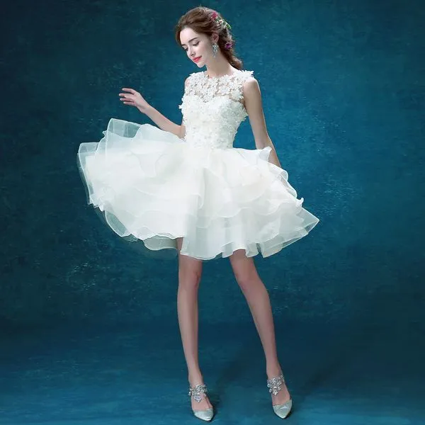 Aliexpress.com: Comprar Vestido De boda corto 2015 Wihte / marfil ...