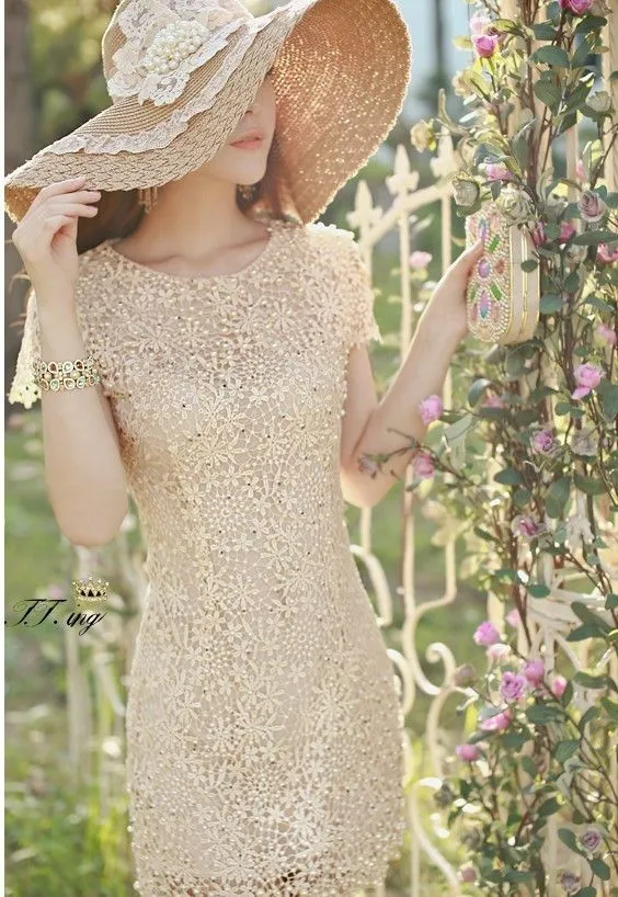 Aliexpress.com: Comprar Vestido de Crochet Guipir blanco Crochet ...