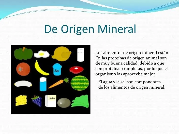 Que es un alimento de origen mineral - Imagui