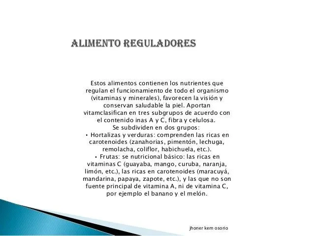 Alimento reguladores