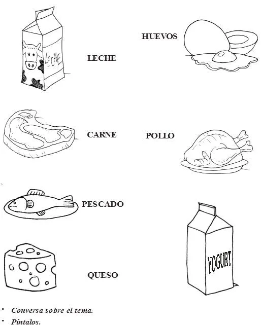 LOS ALIMENTOS FICHA PARA COLOREAR - Imagui