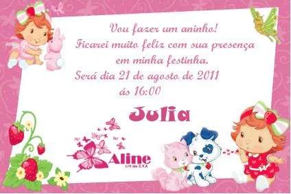 ﾟฺ✿Aline Arte em EVAﾟฺ✿: CONVITE MORANGUINHO BABY