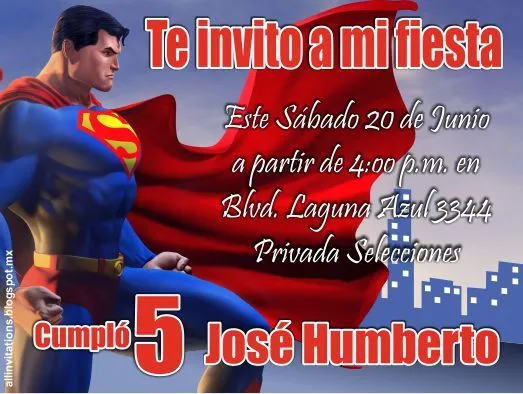 All Invitations: Invitacion de Superman