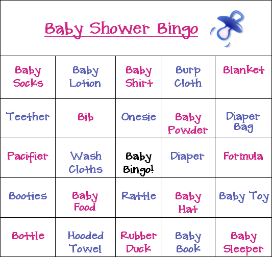 All new baby shower bingo game!