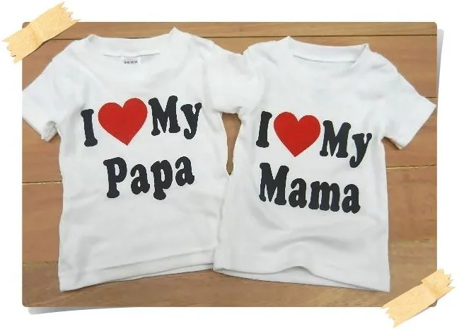 Alpha Kids & Baby Wholesale: #I Love Mama, Papa Tee ~~ Ready Stock