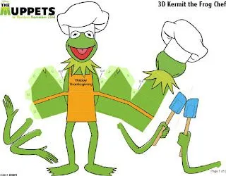  ... also print up a couple of 3D Kermit and Fozzie Bear papercrafts