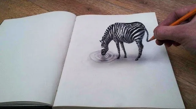 Alucinantes dibujos en 3D sobre hojas planas de papel - POP-