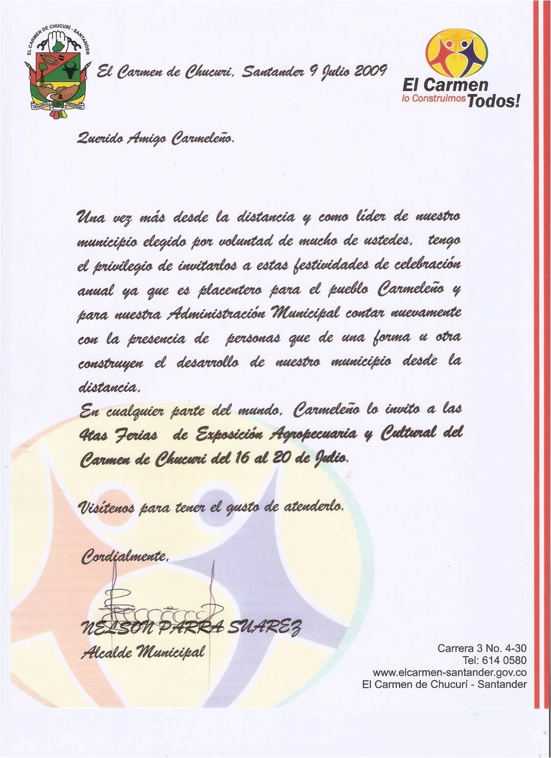 Modelo carta invitación « escribimosasi