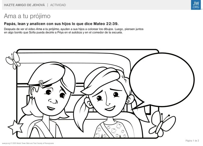 Ama a tu prójimo | Actividades para niños de jw.org