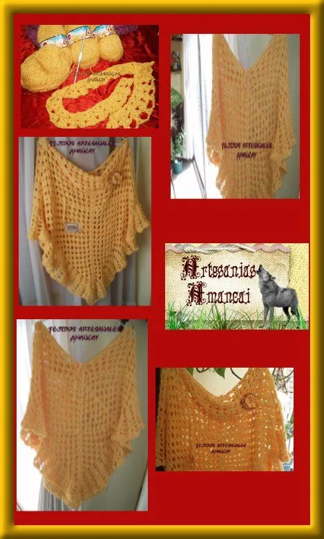 Amancay: ganchillo Poncho de verano de hilo amarillo