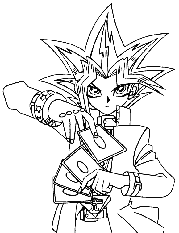 Dibujos para colorear de Yu-Gi-Oh!, Yugi Mutou, Plantillas para ...