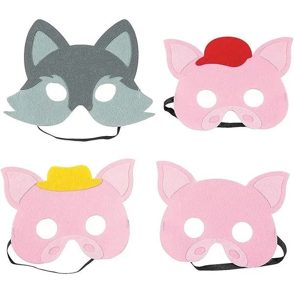 Amazon.com: Fun Express Three Little Pigs & Big Bad Wolf Máscaras | 4  unidades | Ideal para fiestas de disfraces, actividades en el aula,  narración de cuentos, suministros de arte : Juguetes y Juegos