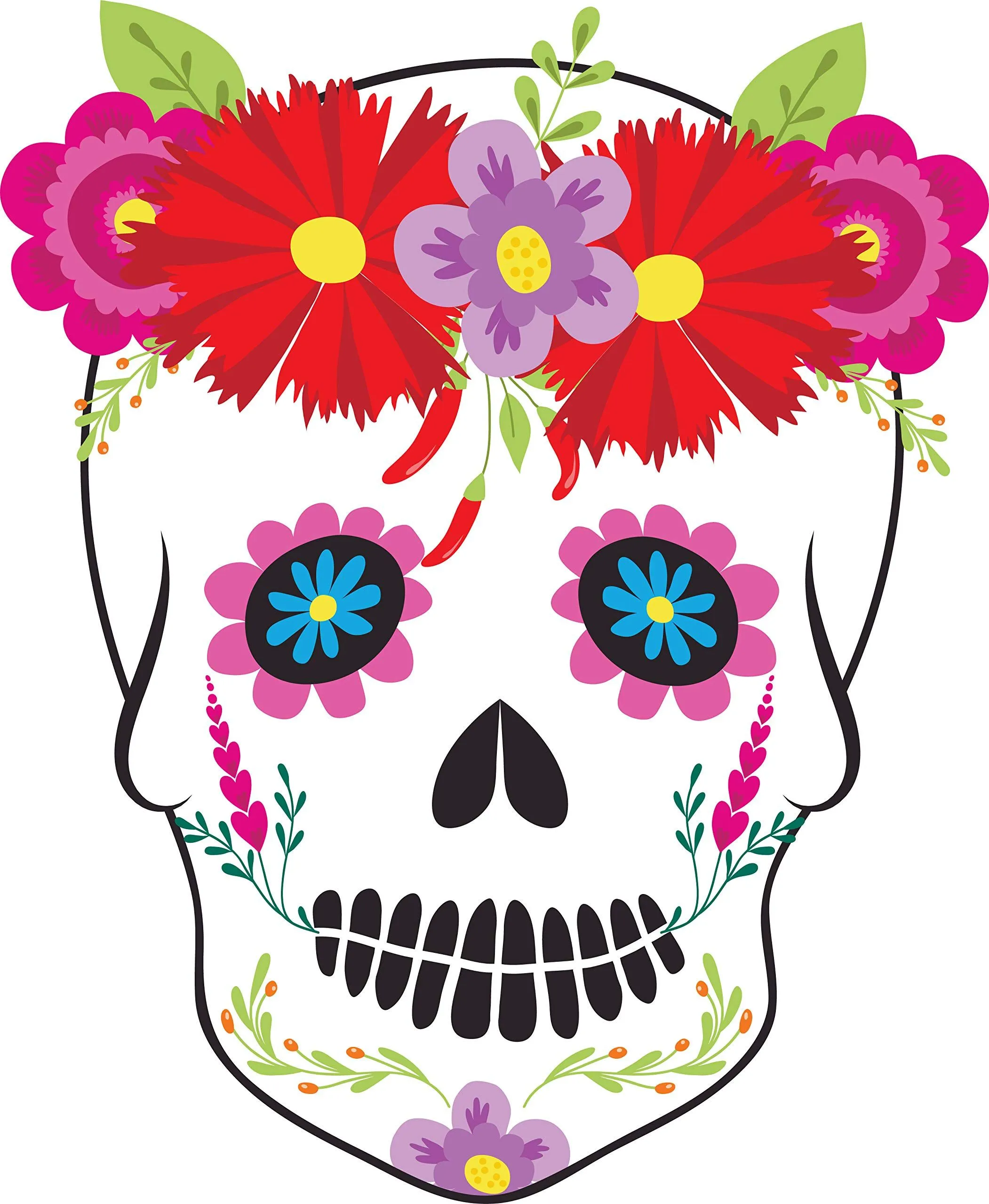 Amazon.com: Hermosa calcomanía de vinilo de dibujos animados de días  festivos mexicanos con símbolos del Día de los Muertos (4 pulgadas de alto,  rosa calavera de azúcar) : Automotriz