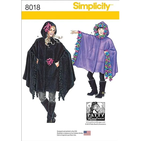 Amazon.com: Simplicity patrones del Niño, de las niñas y tallas Polar  Ponchos tamaño: un (S – L/S – L), 8018 : Arte y Manualidades