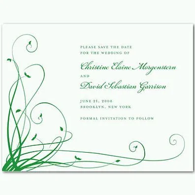 Muy Ameno: Invitaciones de Boda de Color Verde