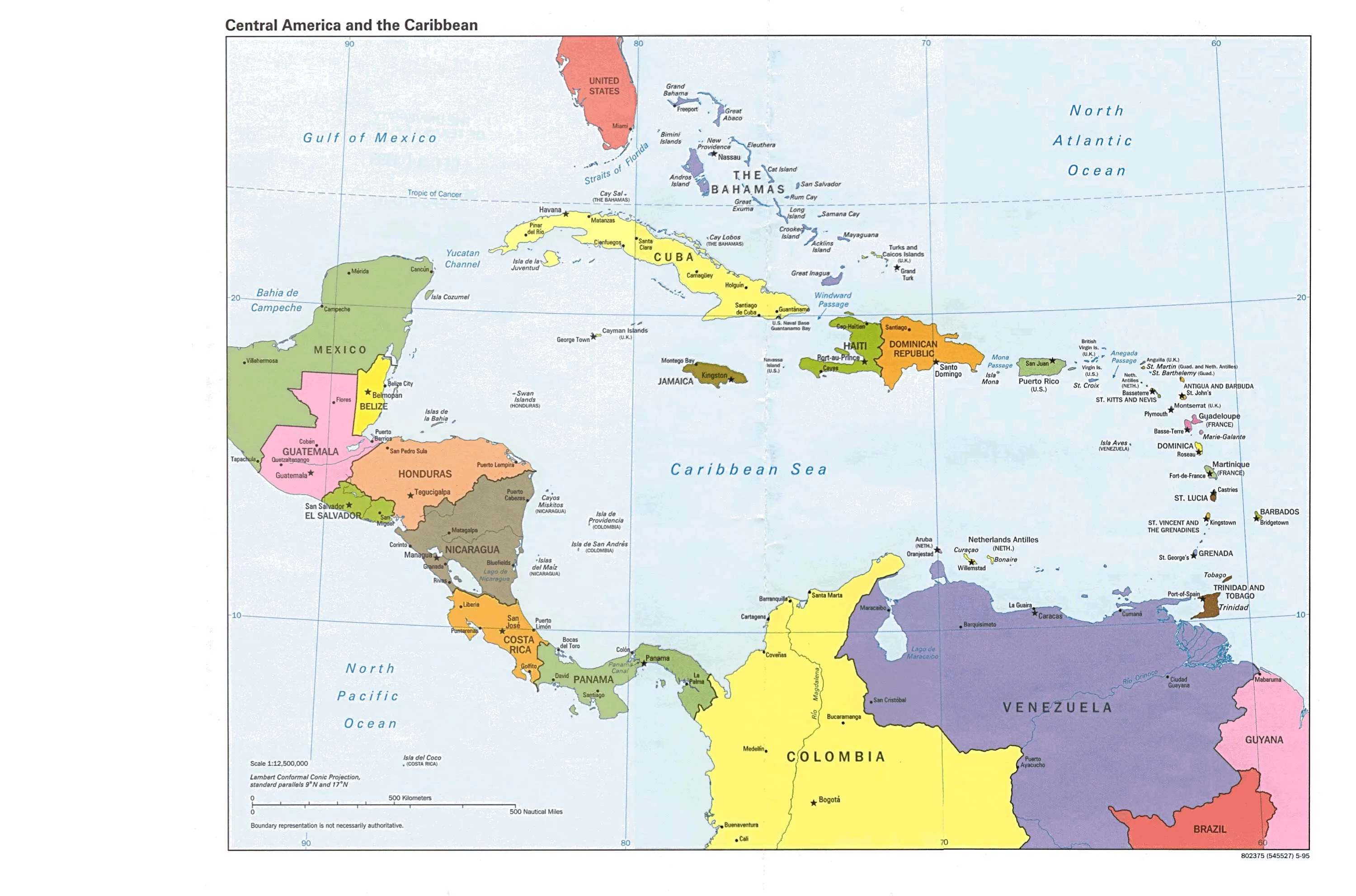 América Central y el Caribe 1995 - Tamaño completo