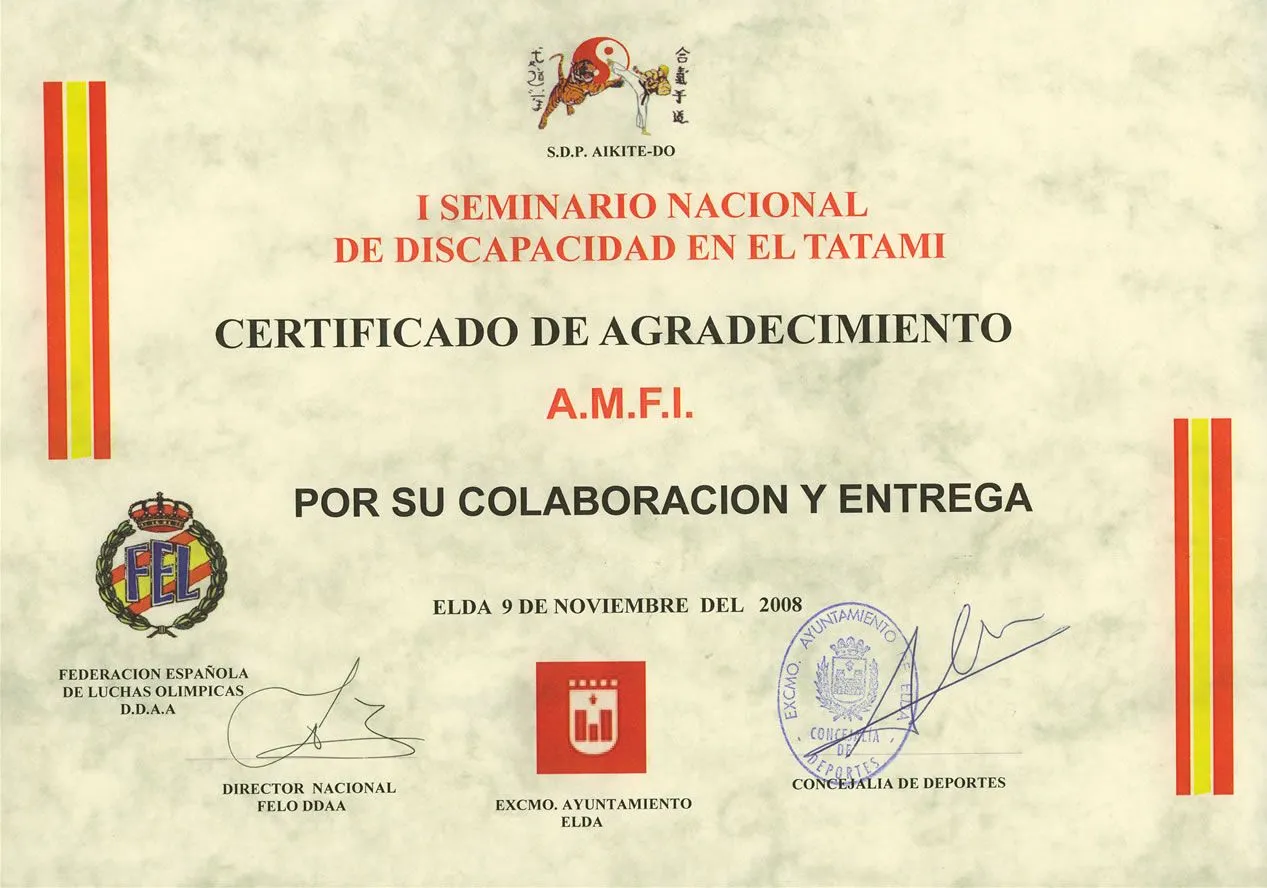 AMFI » Certificado de agradecimiento a AMFI por su entrega y ...