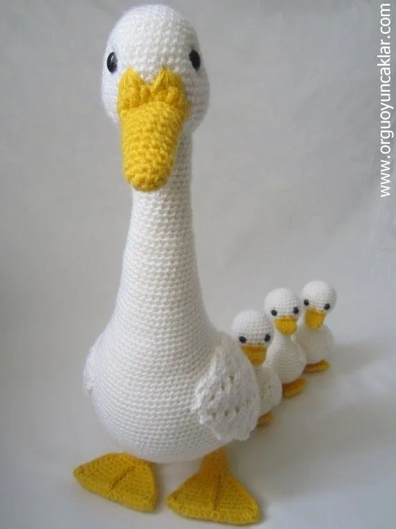 Amigurumi mamá y bebé patos patrón por Denizmum en Etsy