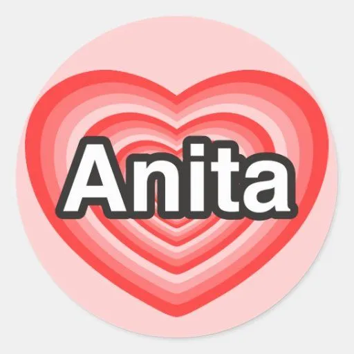 Amo a Anita. Te amo Anita. Corazón Pegatina Redonda | Zazzle