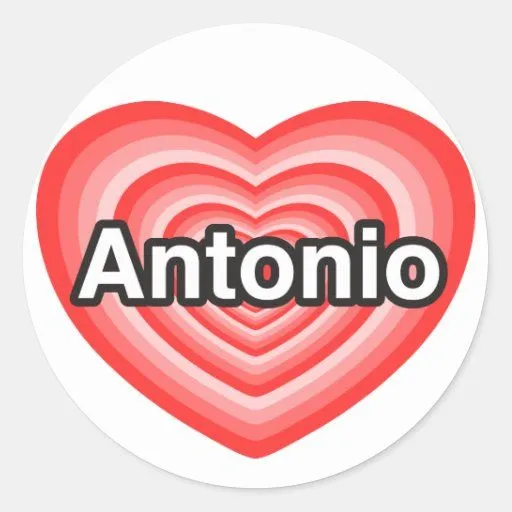 Amo a Antonio. Te amo Antonio. Corazón Pegatina de Zazzle.