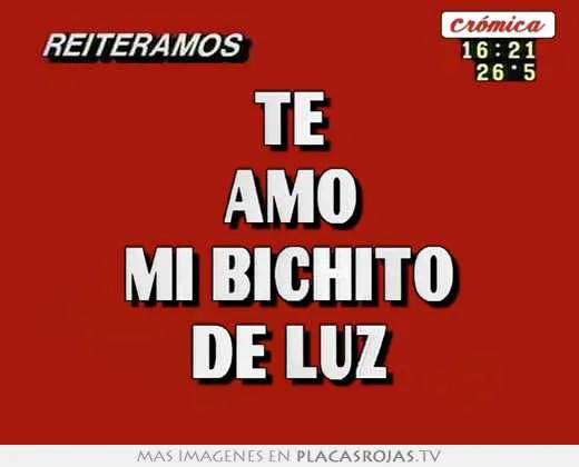 Te amo mi bichito de luz - Placas Rojas TV